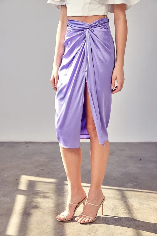 Twist Top Slit Leg Skirt