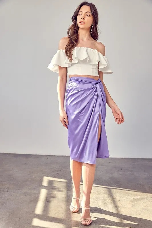 Twist Top Slit Leg Skirt