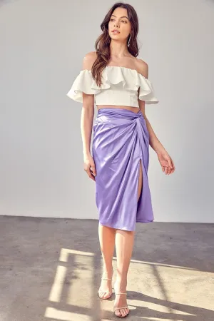Twist Top Slit Leg Skirt
