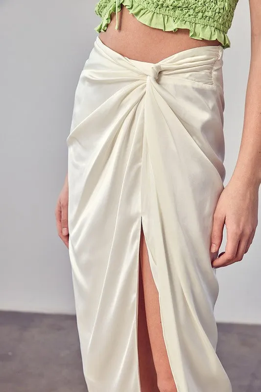 Twist Top Slit Leg Skirt