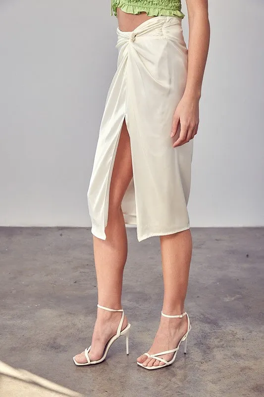 Twist Top Slit Leg Skirt