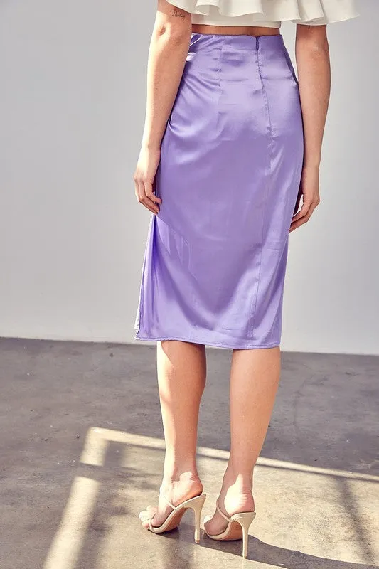Twist Top Slit Leg Skirt