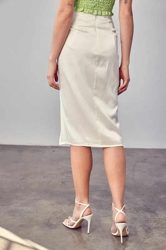 Twist Top Slit Leg Skirt