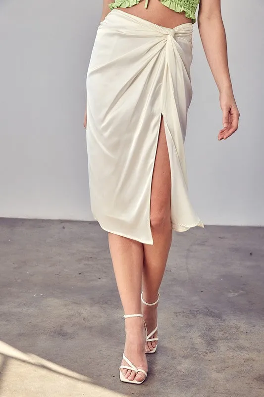 Twist Top Slit Leg Skirt