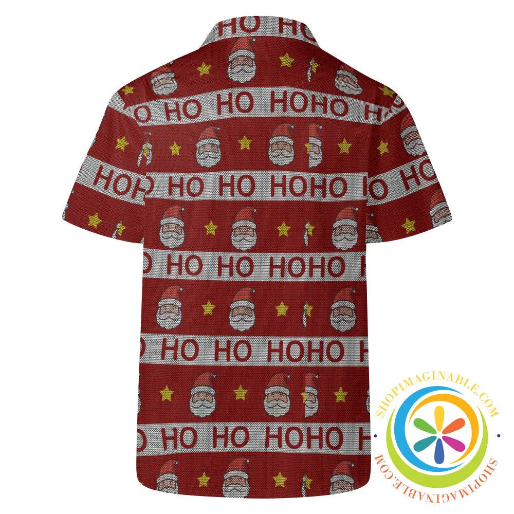 Ugly Ho Ho Ho Sweater Christmas Hawaiian Casual Shirt