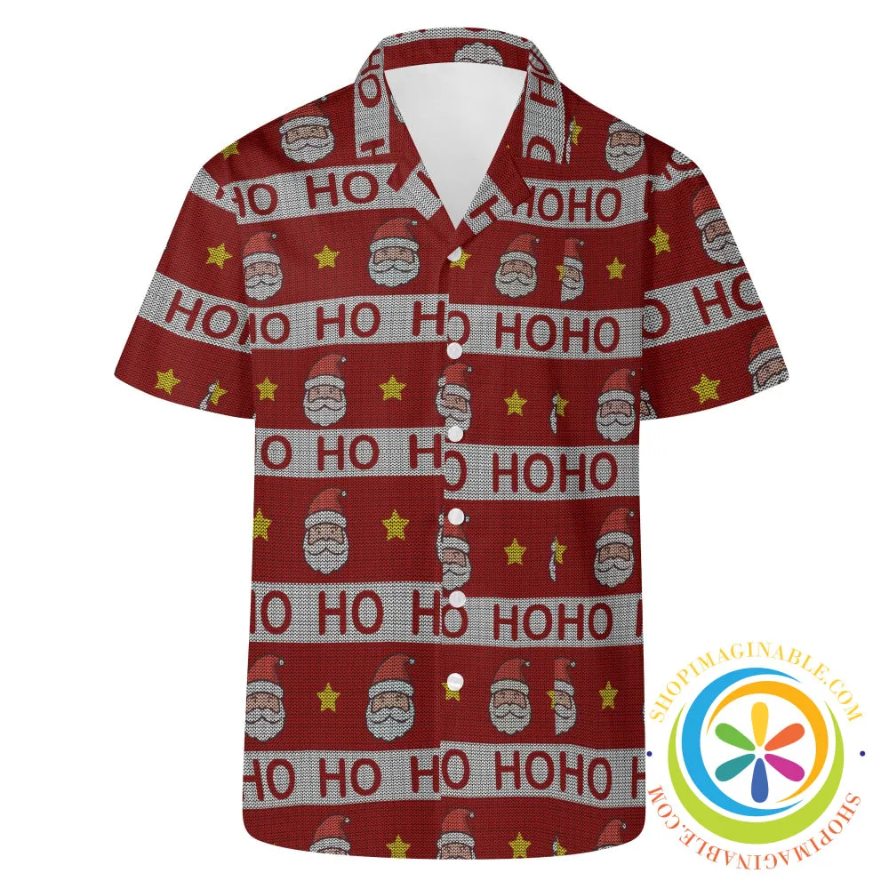 Ugly Ho Ho Ho Sweater Christmas Hawaiian Casual Shirt