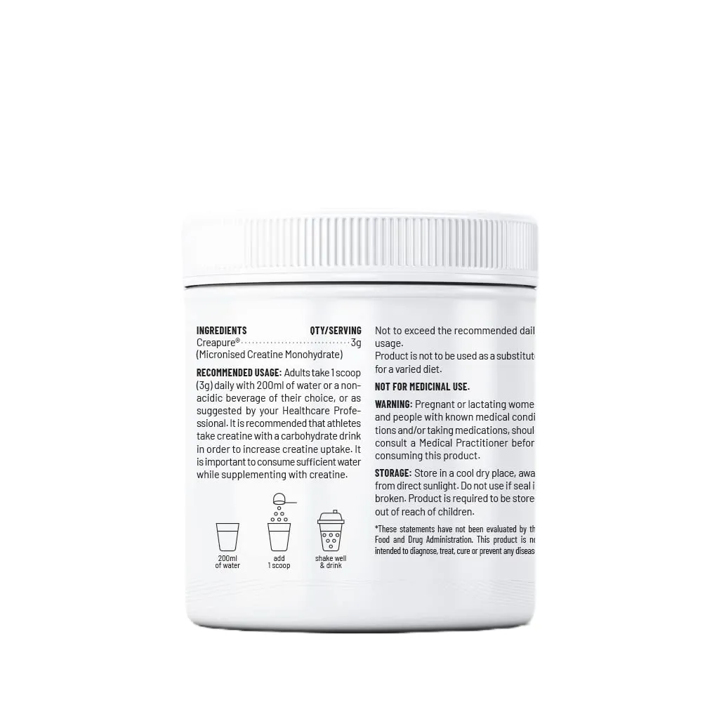 Unived Certified German Creapure | Micronised Creatine Monohydrate | Single Ingredient, Flavorless & Caffeine Free | 3g Per Serving. 83 servings, 250g Jar