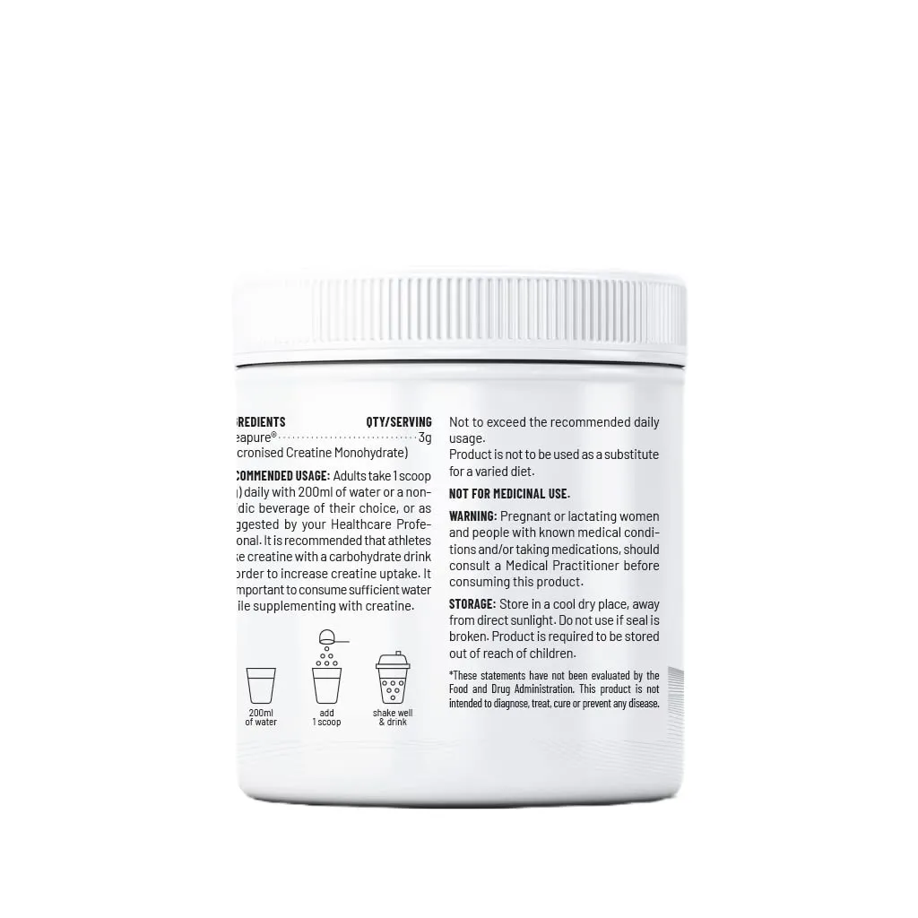 Unived Certified German Creapure | Micronised Creatine Monohydrate | Single Ingredient, Flavorless & Caffeine Free | 3g Per Serving. 83 servings, 250g Jar