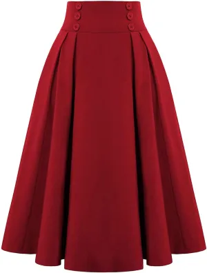 Vintage Pleated Midi Skirt Fashion Pleated Casual High Skirt Waist Vintage Women Skirt Dark Tulle Plus Size Skirts for