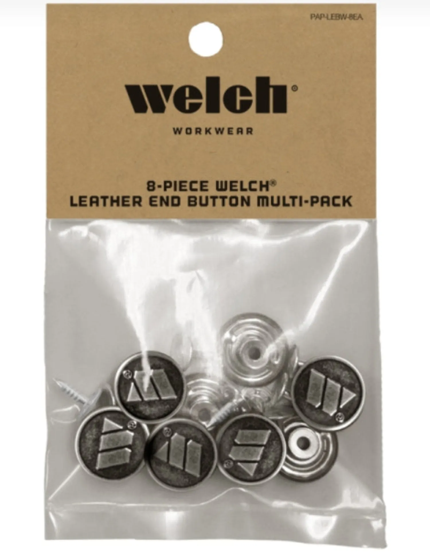 Welch 8-Piece Leather End Logger Buttons
