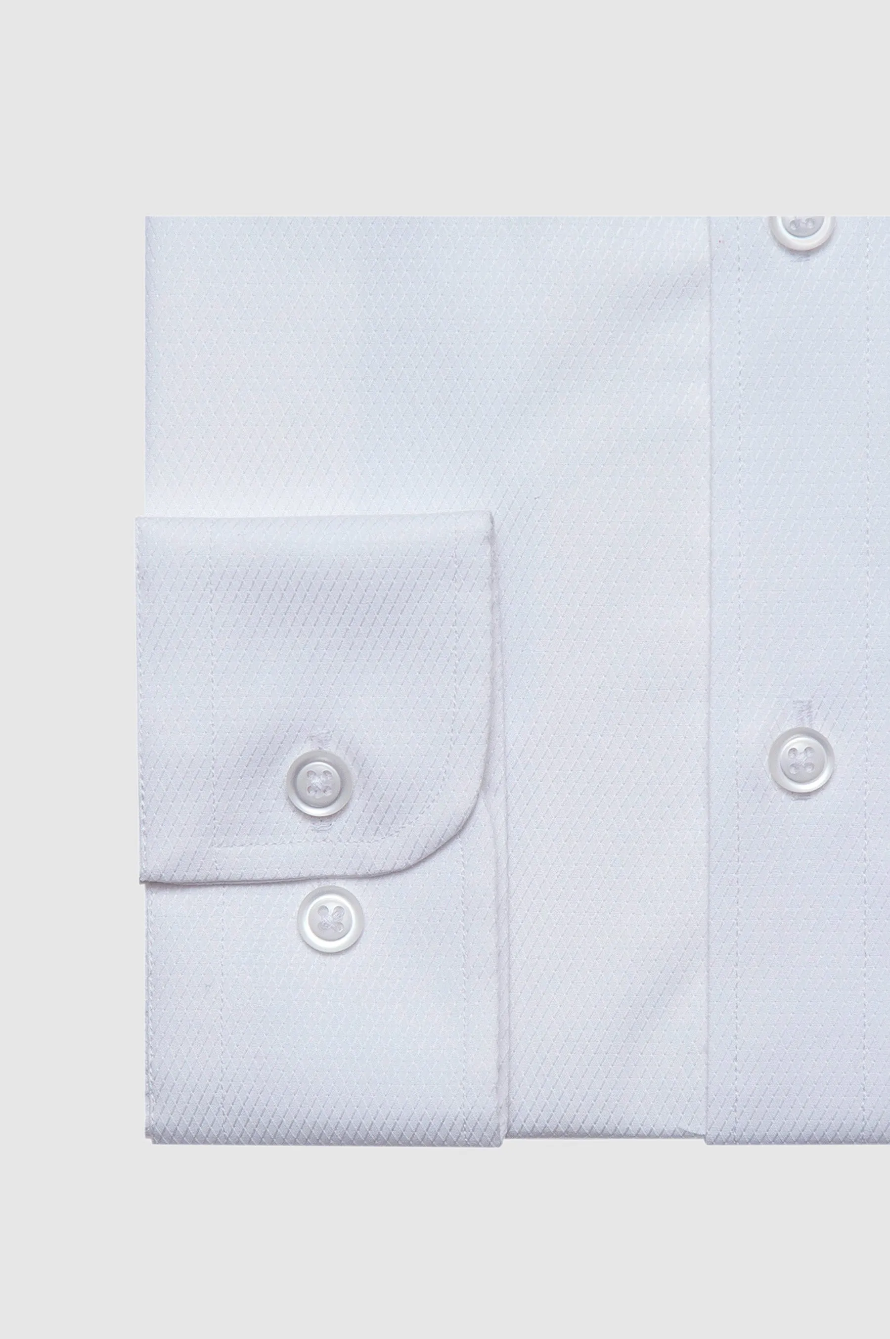 White Net Pattern Dobby Shirt