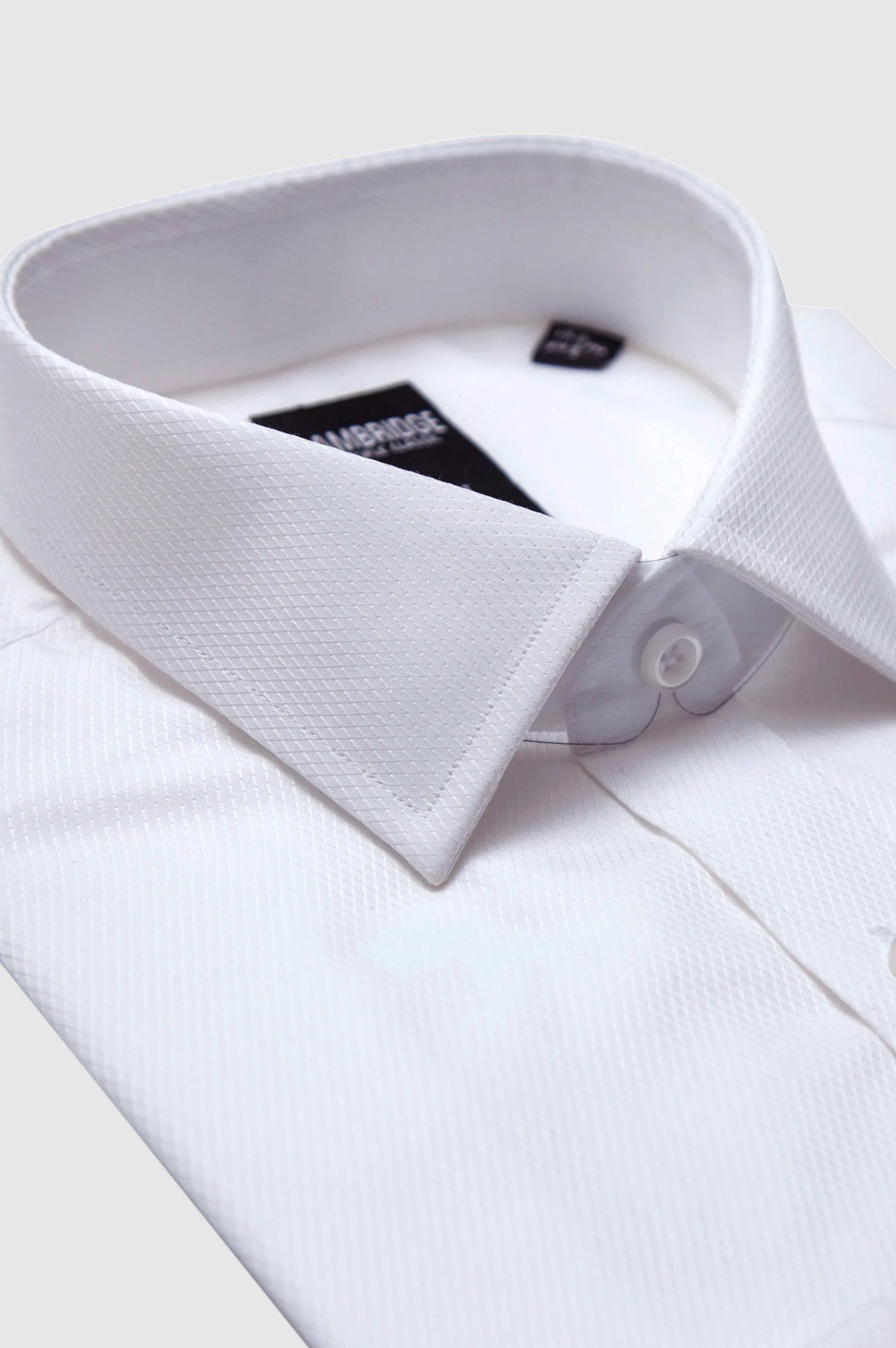 White Net Pattern Dobby Shirt