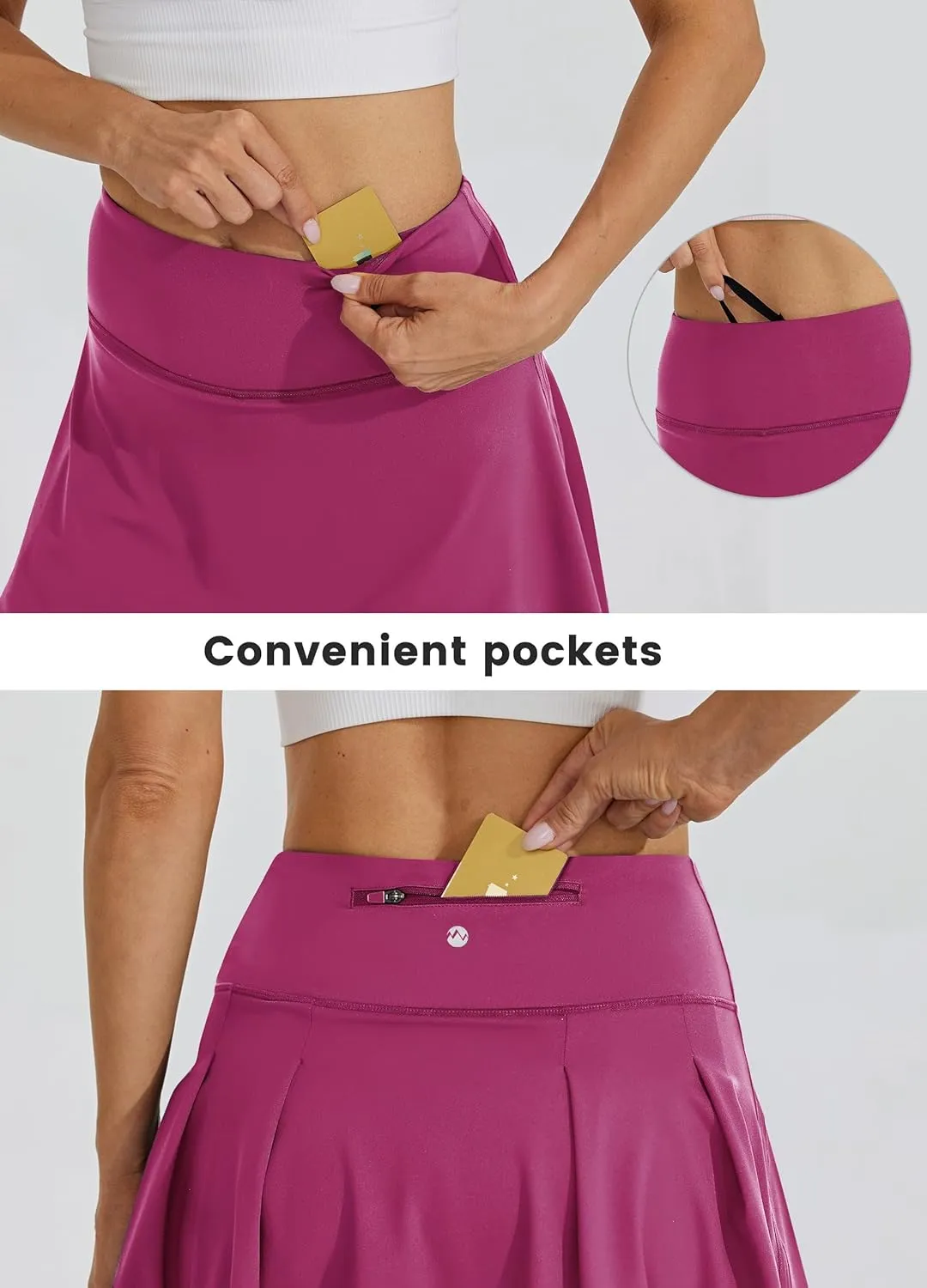 Willit Women's Tennis Skirts High Waisted Athletic Running Skorts Skirts with Shorts Pockets