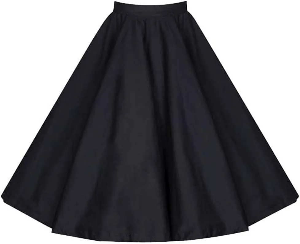 Women 50s Vintage Polka Dot A Line Pleated Midi Skirt Floral Cherry Cocktail Swing Skirt High Waist Knee Length Flared Skirt