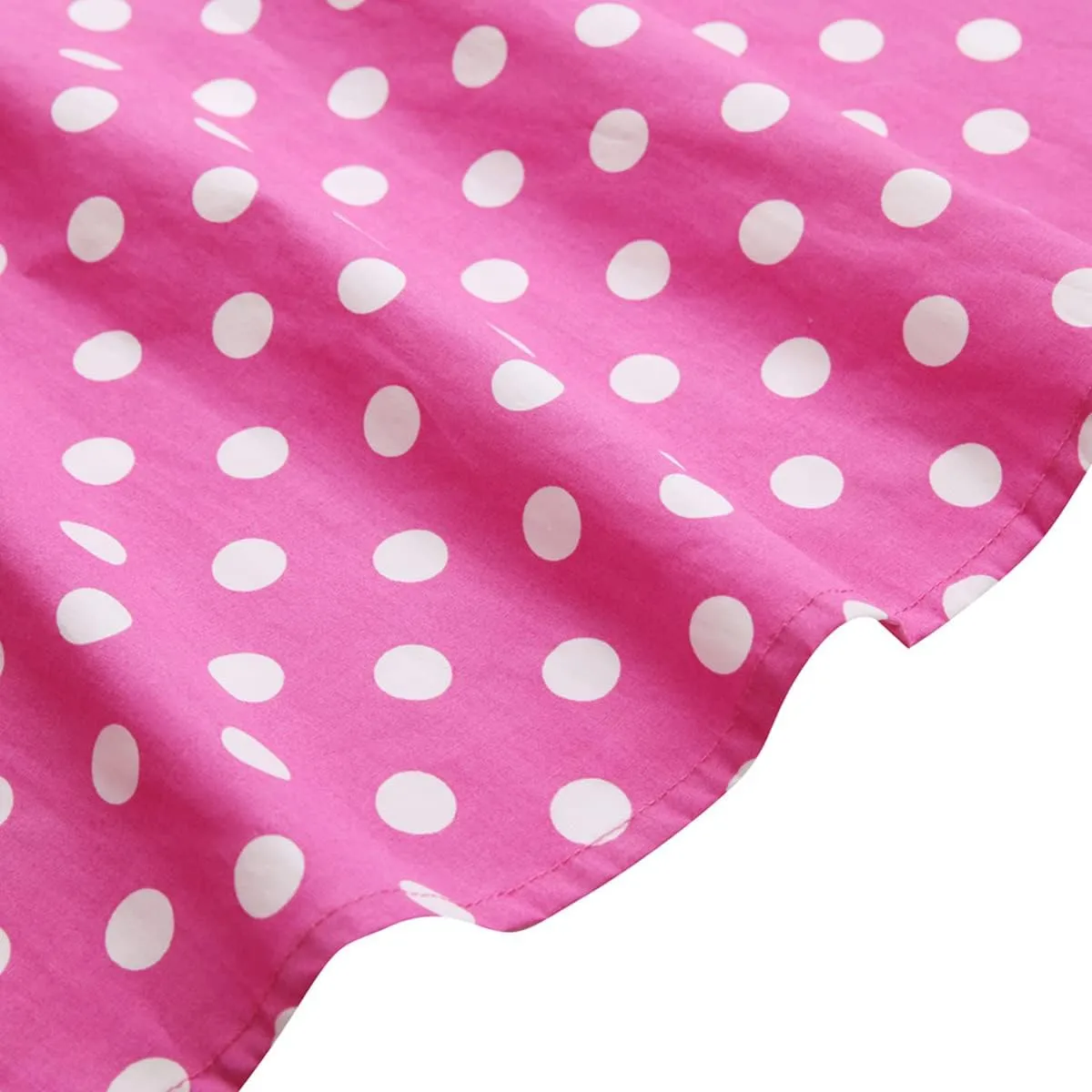 Women 50s Vintage Polka Dot A Line Pleated Midi Skirt Floral Cherry Cocktail Swing Skirt High Waist Knee Length Flared Skirt