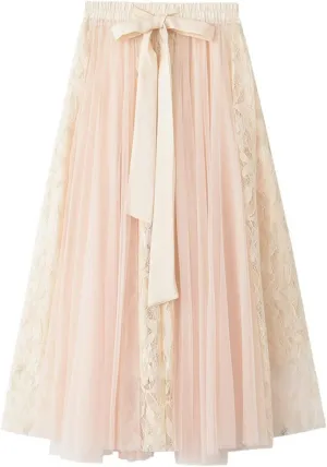 Women A Line Tulle Tutu Skirts Elastic High Waisted Plus Size Stretch Maxi Skirt Pleated Party Summer Dress