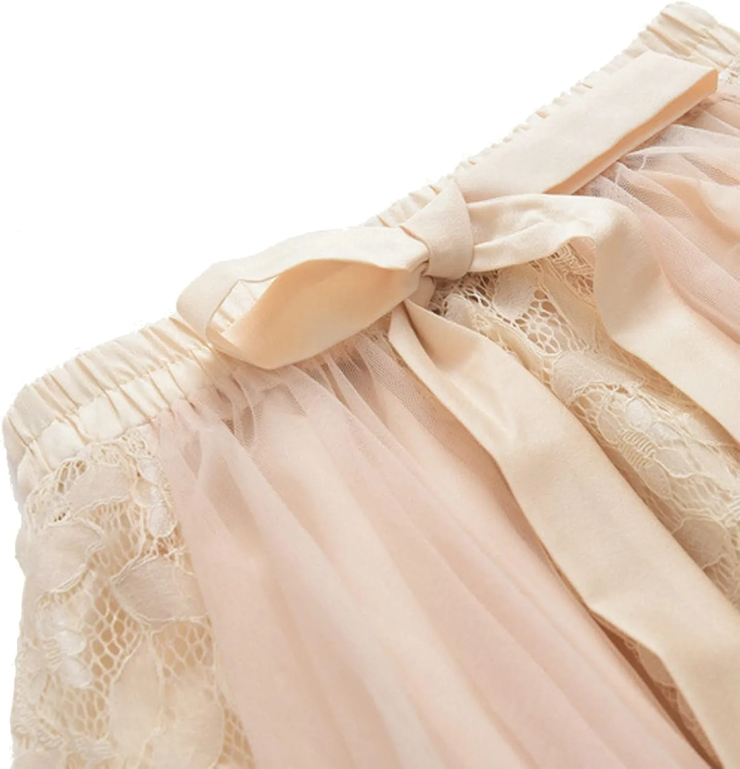 Women A Line Tulle Tutu Skirts Elastic High Waisted Plus Size Stretch Maxi Skirt Pleated Party Summer Dress