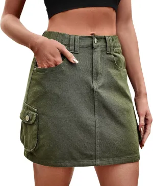 Women Casual High Womens A Line Midi SkirtWomen's Summer Design Denim Jean Skirt Mini Skirt Gowns with