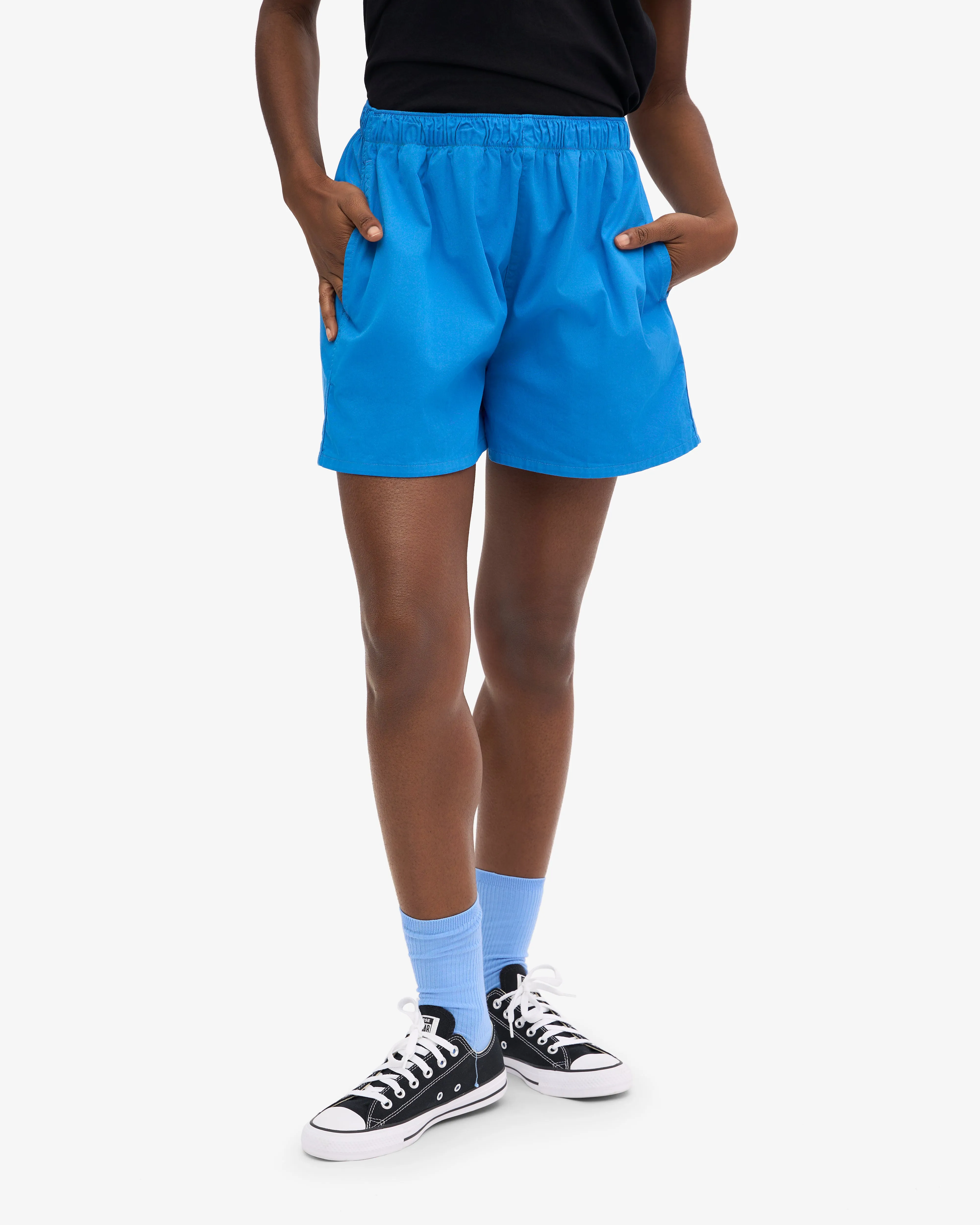 Women Organic Twill Shorts - Pacific Blue