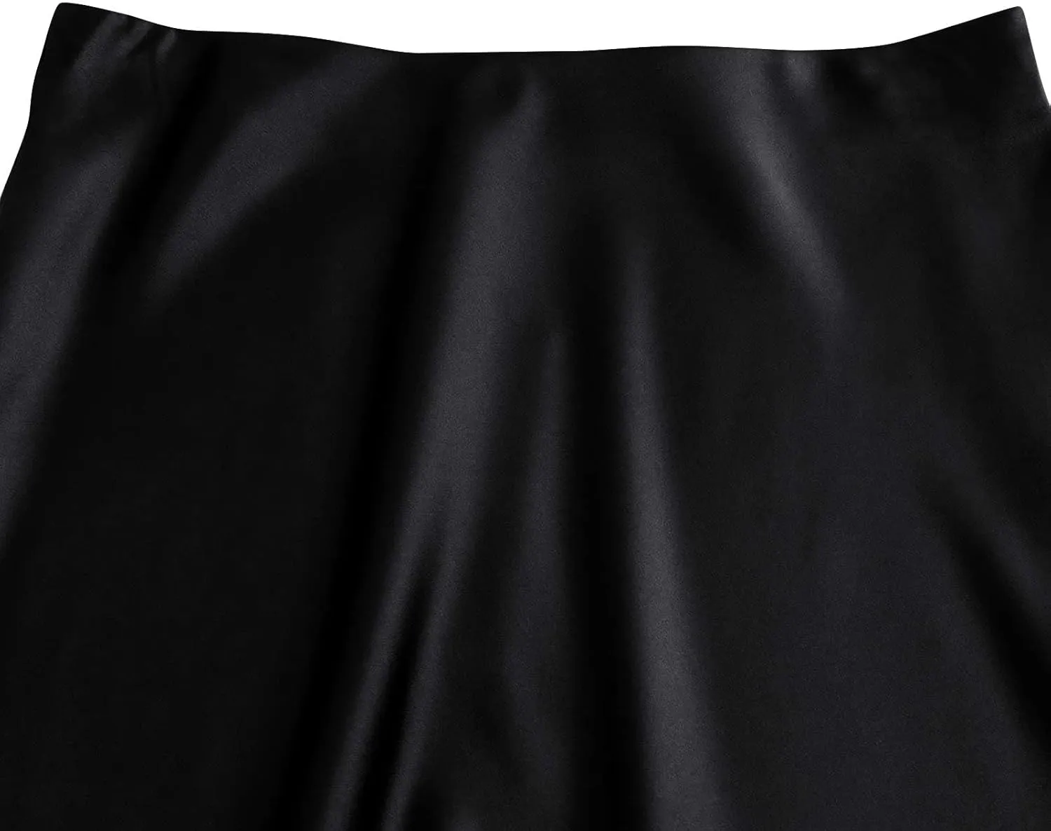 Women Satin Basic Midi Skirt Bodycon High Waist Pencil Skirts Elegant Casual Slim Fit Work Skirt for Going Out