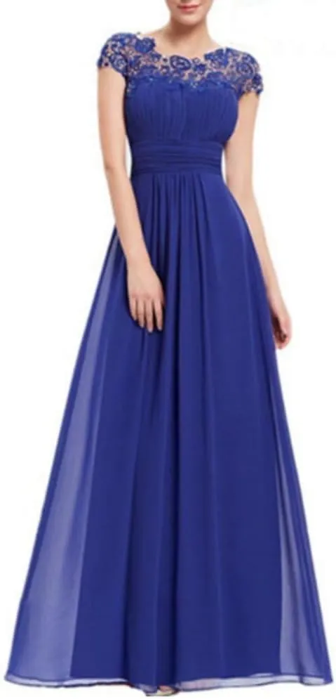 Women Slim Dresses Sleeveless Chiffon Dresses Long Evening Gowns Wedding Banquet Bridesmaid