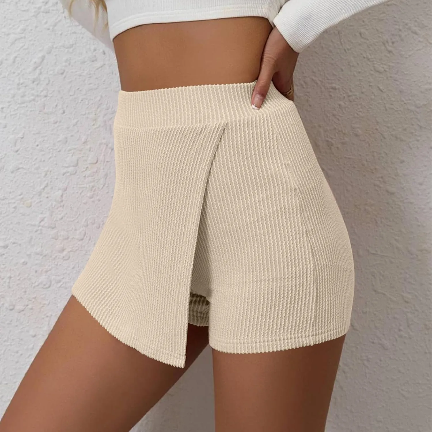 Women Summer Mini Wrap Sexy Tennis Shorts High Waist Athletic Golf Split Hem High Waisted Workout Shorts