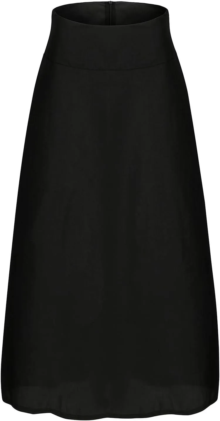 Womens A Line High Waist Solid Casual Pleated with Pocket Long Skirts for Women Tennis Skirts High Rise Robe Fashion