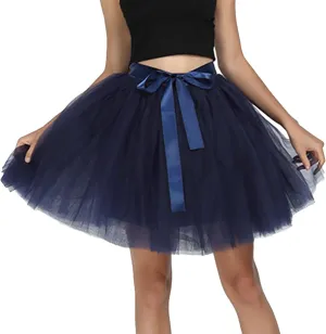 Women's A-Line High Waisted Midi Skirt Skirts for Women Trendy Lady's Princess Tutu Skirt Tulle Midi Knee Length