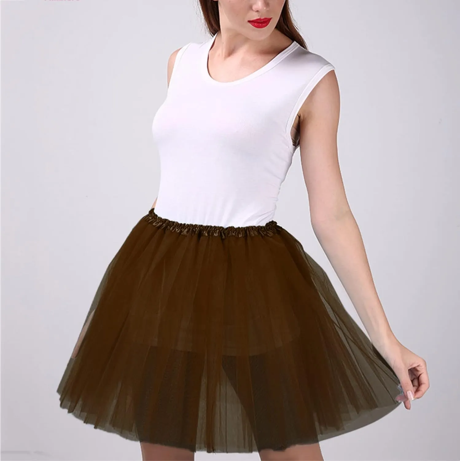 Women's A-Line High Waisted Midi Skirt Women's Candy Color Multicolor Skirts Tulle Skirt A-line Pleated Princess