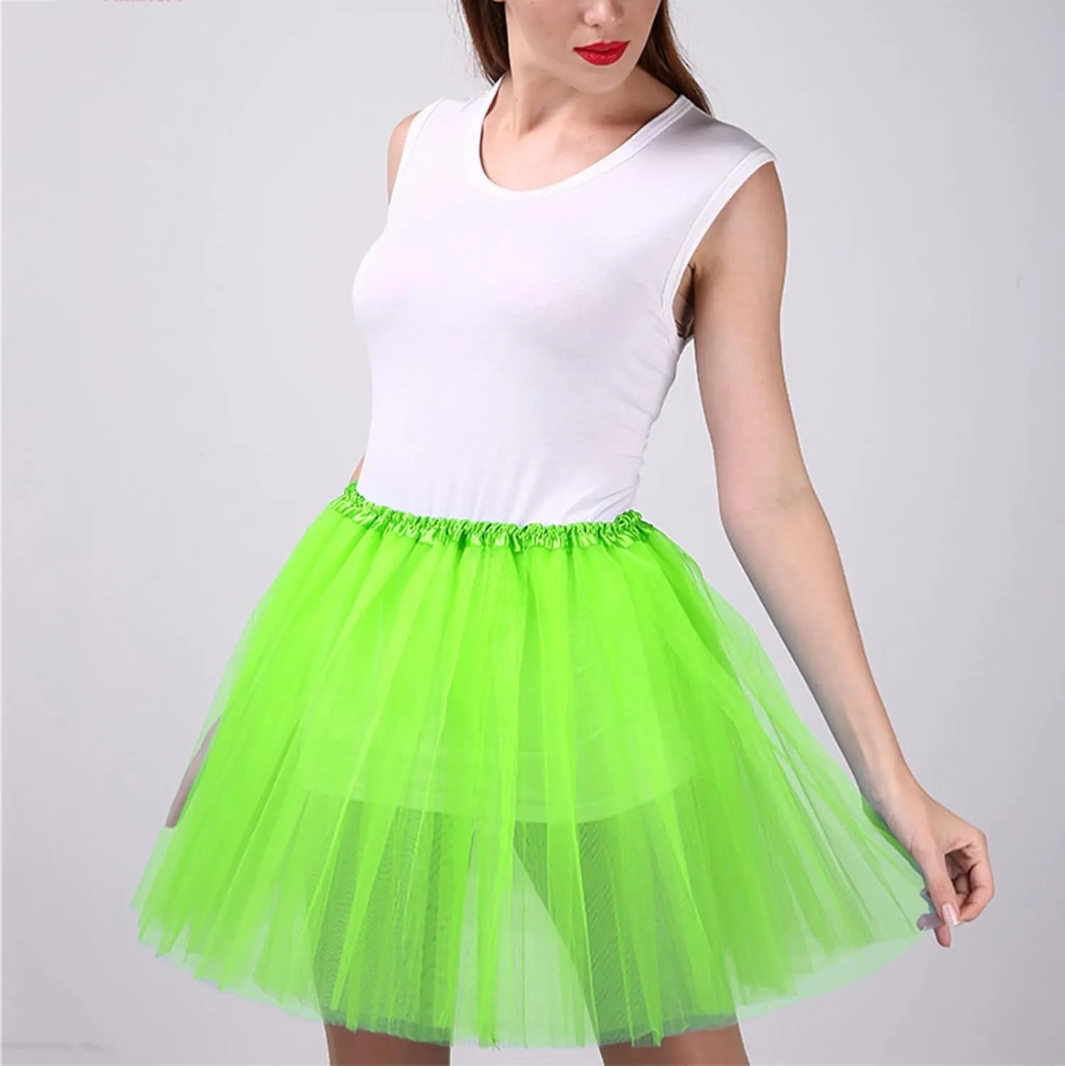 Women's A-Line High Waisted Midi Skirt Women's Candy Color Multicolor Skirts Tulle Skirt A-line Pleated Princess