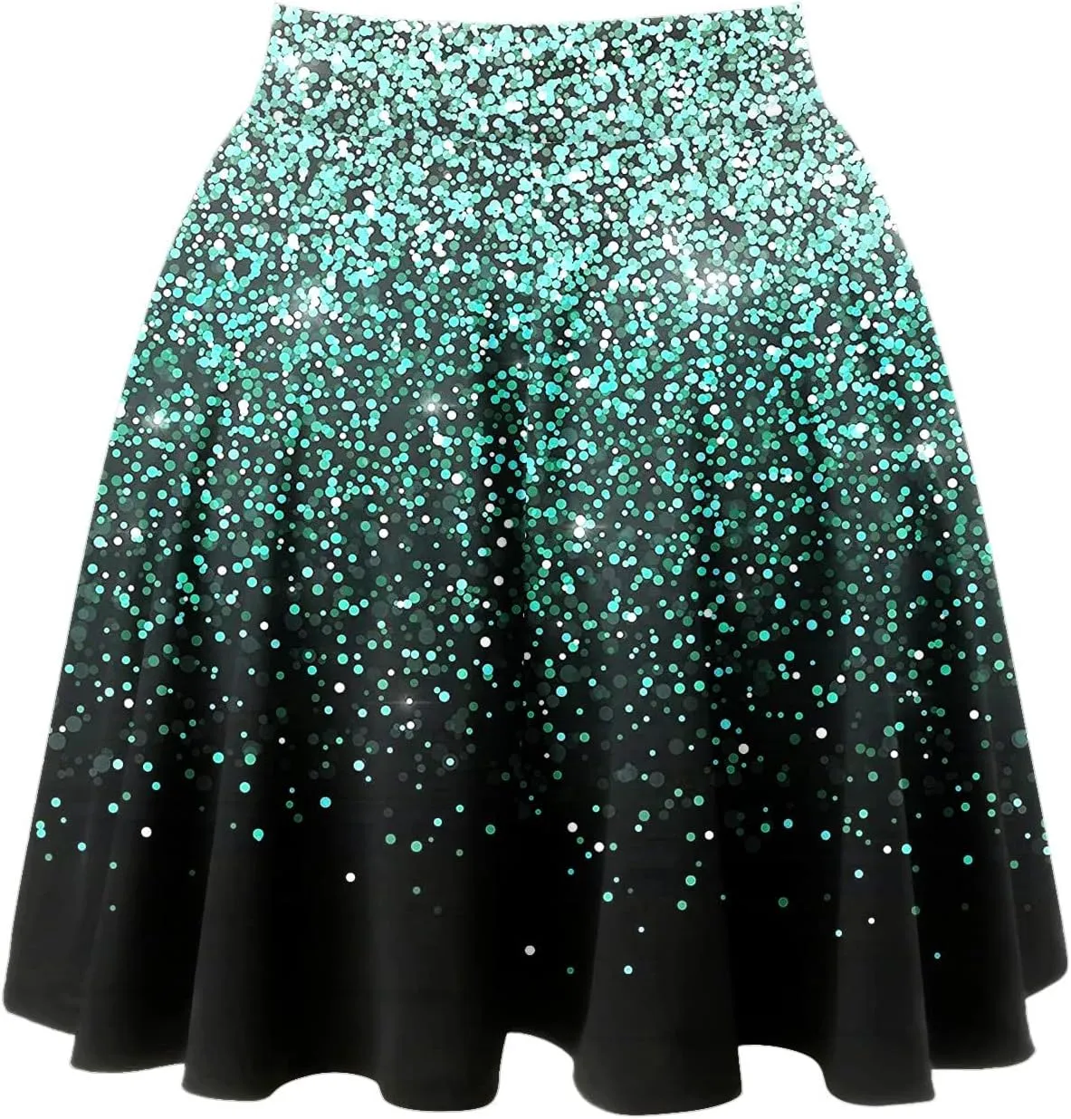 Womens A Line Midi Skirt High Elastic Waist Sequin Skirts Pleated Ruffle Hem Mini Vintage Elegant Casual Skirts