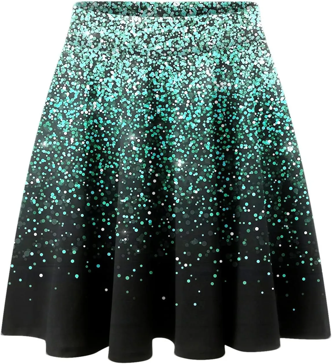 Womens A Line Midi Skirt High Elastic Waist Sequin Skirts Pleated Ruffle Hem Mini Vintage Elegant Casual Skirts