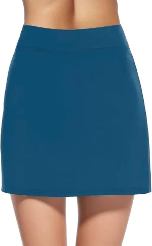 Women's Athletic Tennis Skirt High Waist Split Slit Hem Inner Shorts Skirts Running Sports Solid A-Line Golf Skorts
