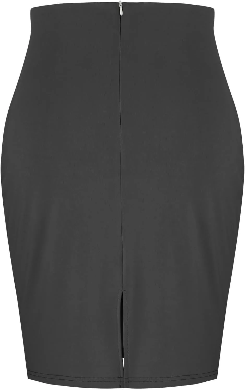 Womens Basic Pencil Skirt Knee Length Office Midi Bodycon High Waist Solid Color Dress Summer Casual Split Skirts