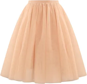 Women's Beach Vacation Clothes Summer Casual Loose Trendy Elastic High Waist Solid Color Party Dance Skirts, S-2XL