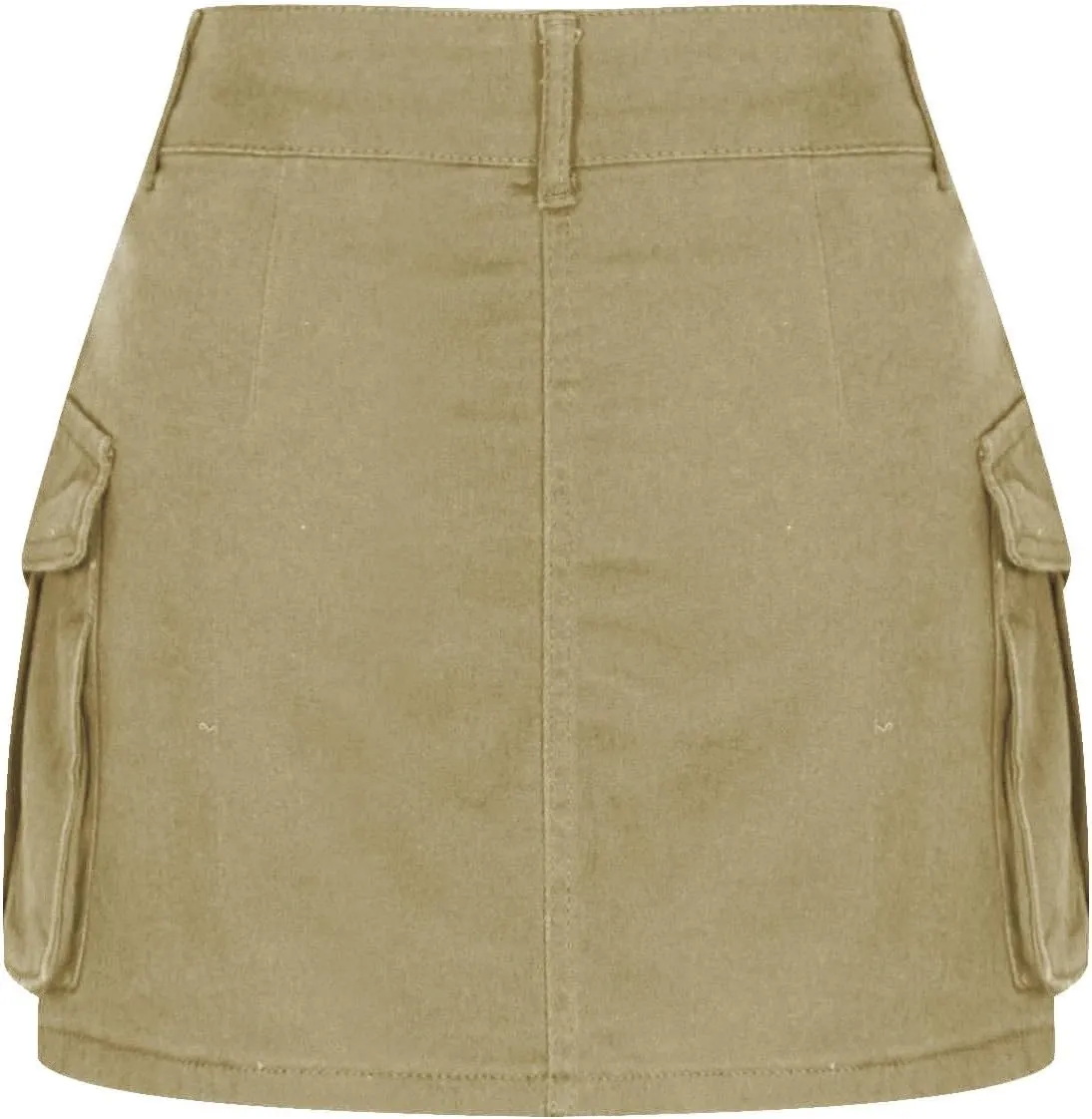 Women's Casual Button Zipper Skirt High Waist Solid Color Jean Skirt Stretch Sexy Cute Denim Skirts with Pockets