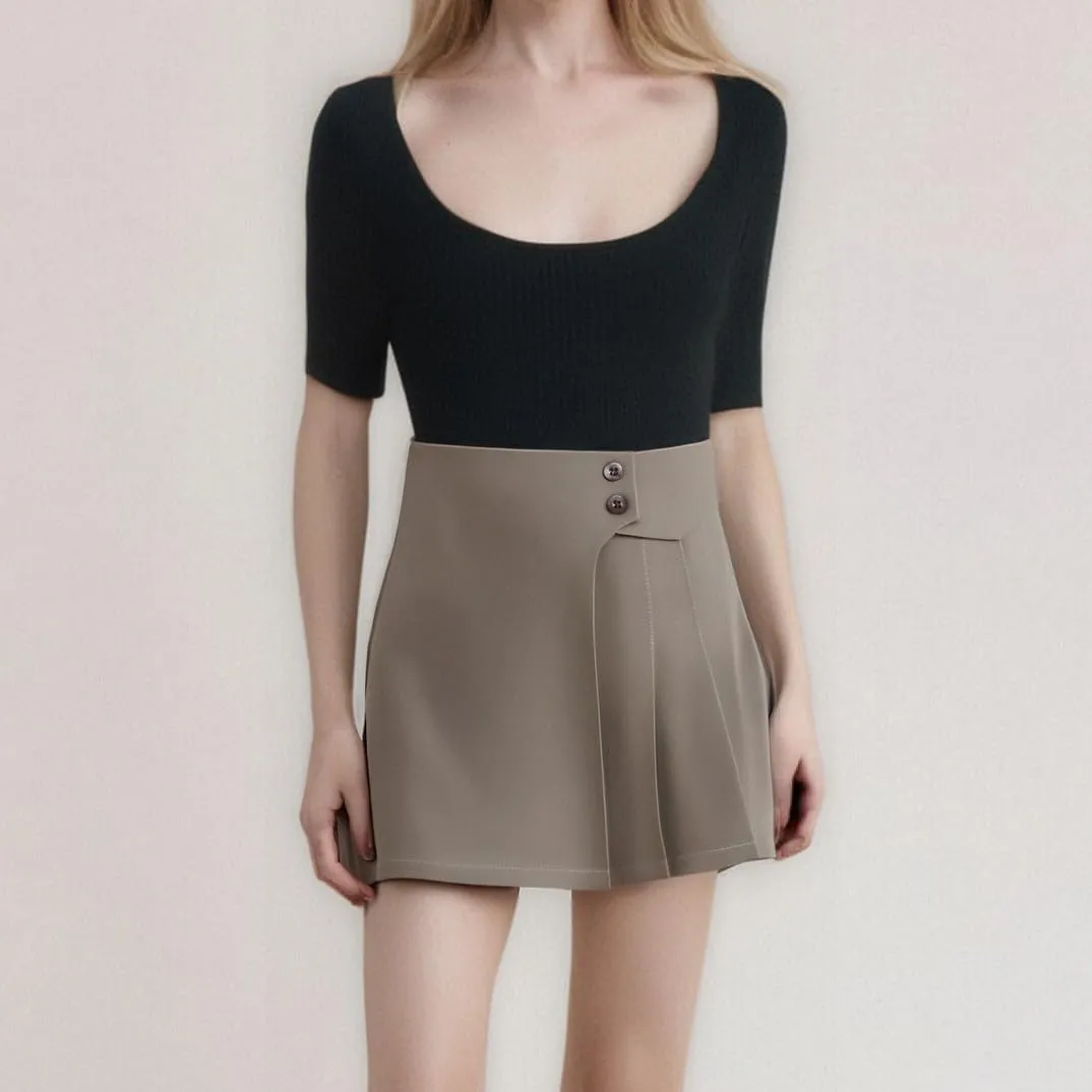 Womens Girl High Waisted Pleated Skirts A-Line Mini Skirt with Pockets School Uniform Y2K Skorts Preppy Clothes