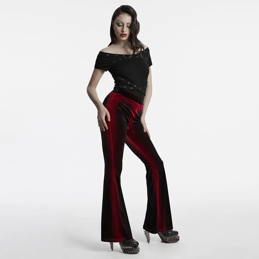 Women's Gothic Off-the-shoulder Eyelet Strap Shirt