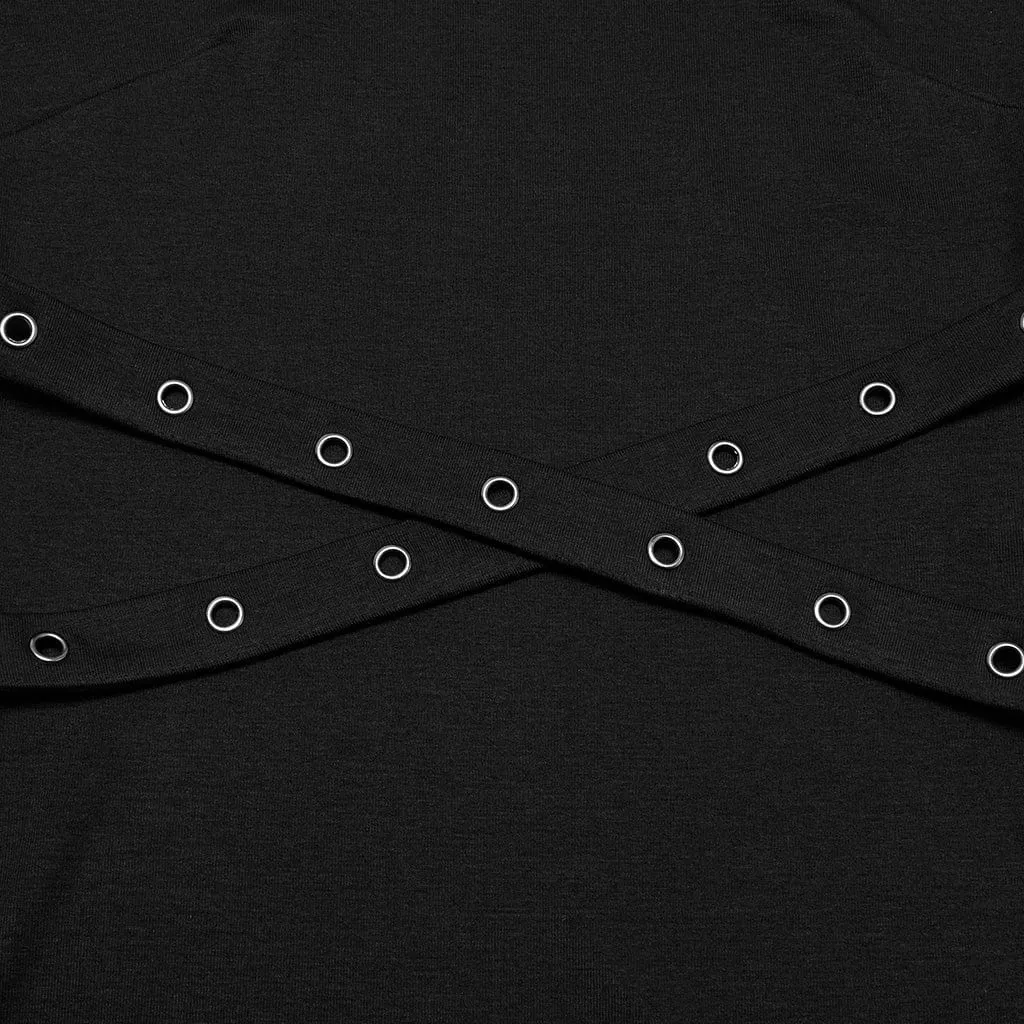 Women's Gothic Off-the-shoulder Eyelet Strap Shirt