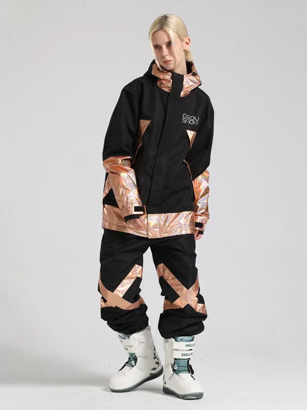 Women's Gsou Snow Glowing Snowboard Jacket & Pants Sets