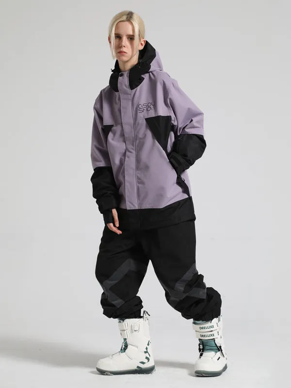 Women's Gsou Snow Glowing Snowboard Jacket & Pants Sets