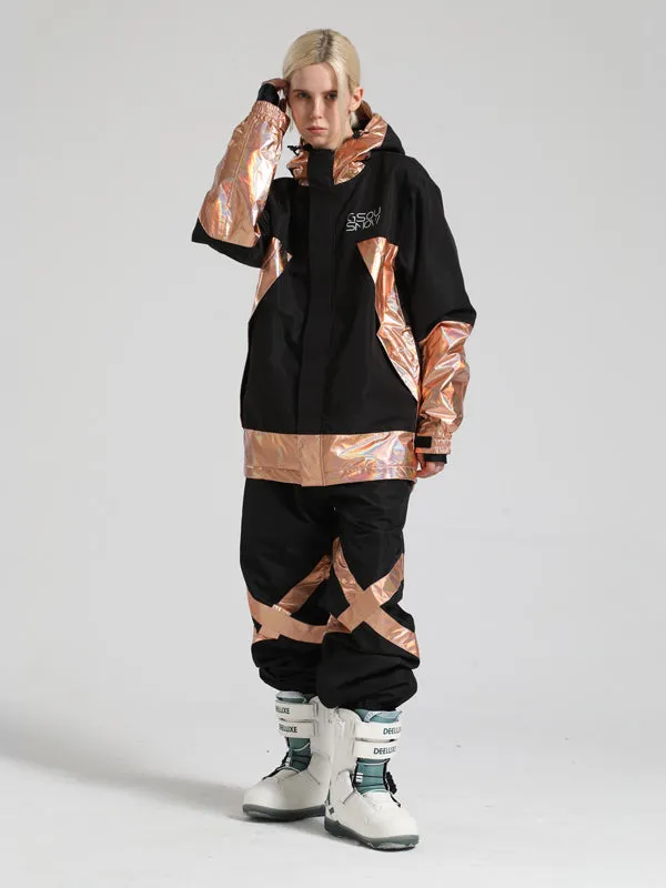 Women's Gsou Snow Glowing Snowboard Jacket & Pants Sets