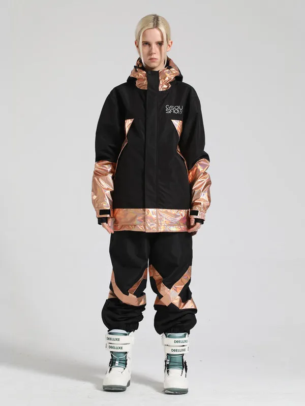 Women's Gsou Snow Glowing Snowboard Jacket & Pants Sets