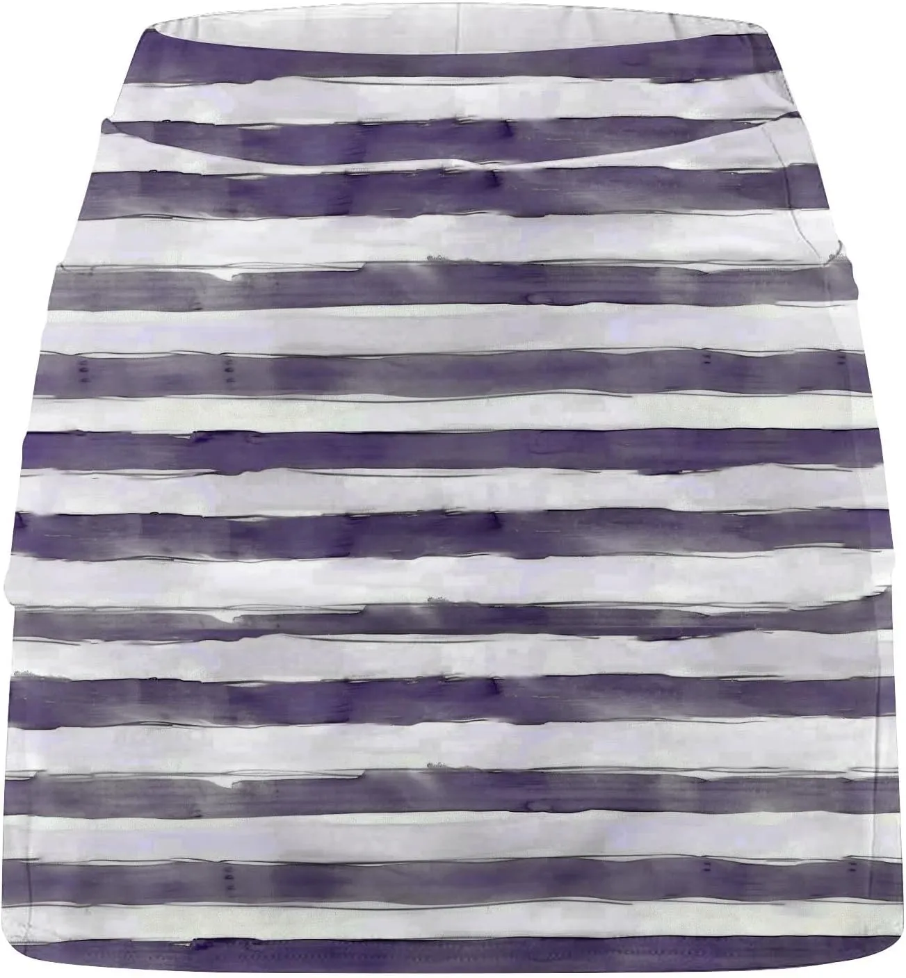 Women's High Waisted Tennis Skirts Striped Color Block Athletic Golf Skorts with Built in Shorts Workout Skirt