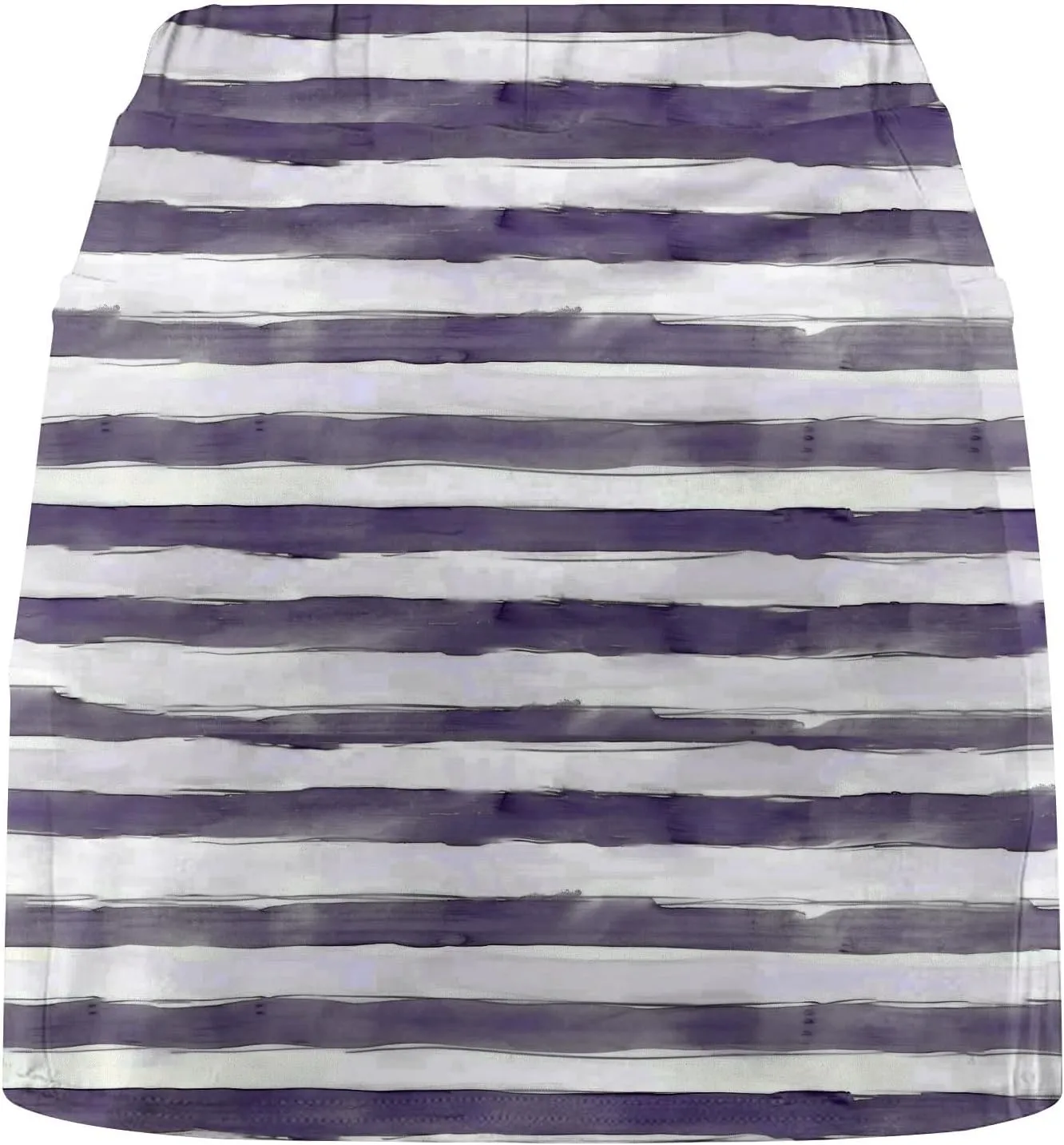 Women's High Waisted Tennis Skirts Striped Color Block Athletic Golf Skorts with Built in Shorts Workout Skirt