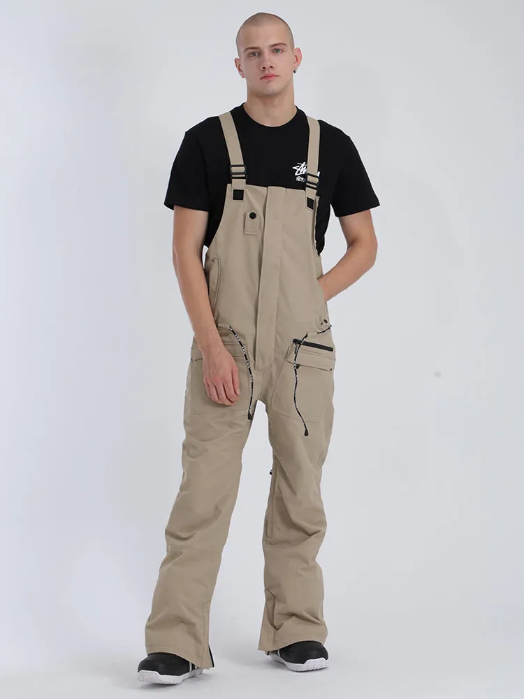 Women's Khaki Overalls Snowboard Ski Bibs Pants