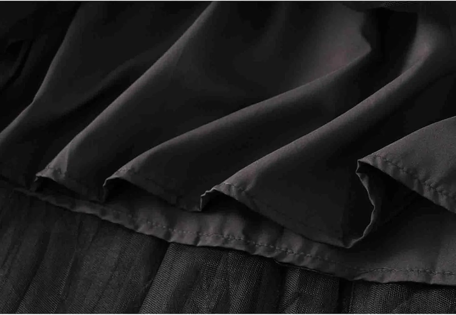 Women's Long Midi Chiffon Skirt A-line Pleated high Waisted Layered mesh 3D Skirt