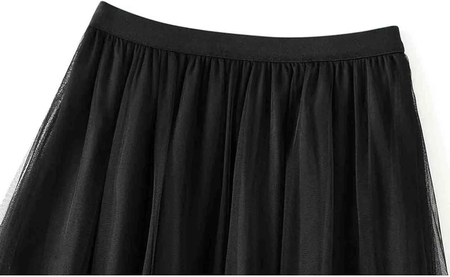 Women's Long Midi Chiffon Skirt A-line Pleated high Waisted Layered mesh 3D Skirt