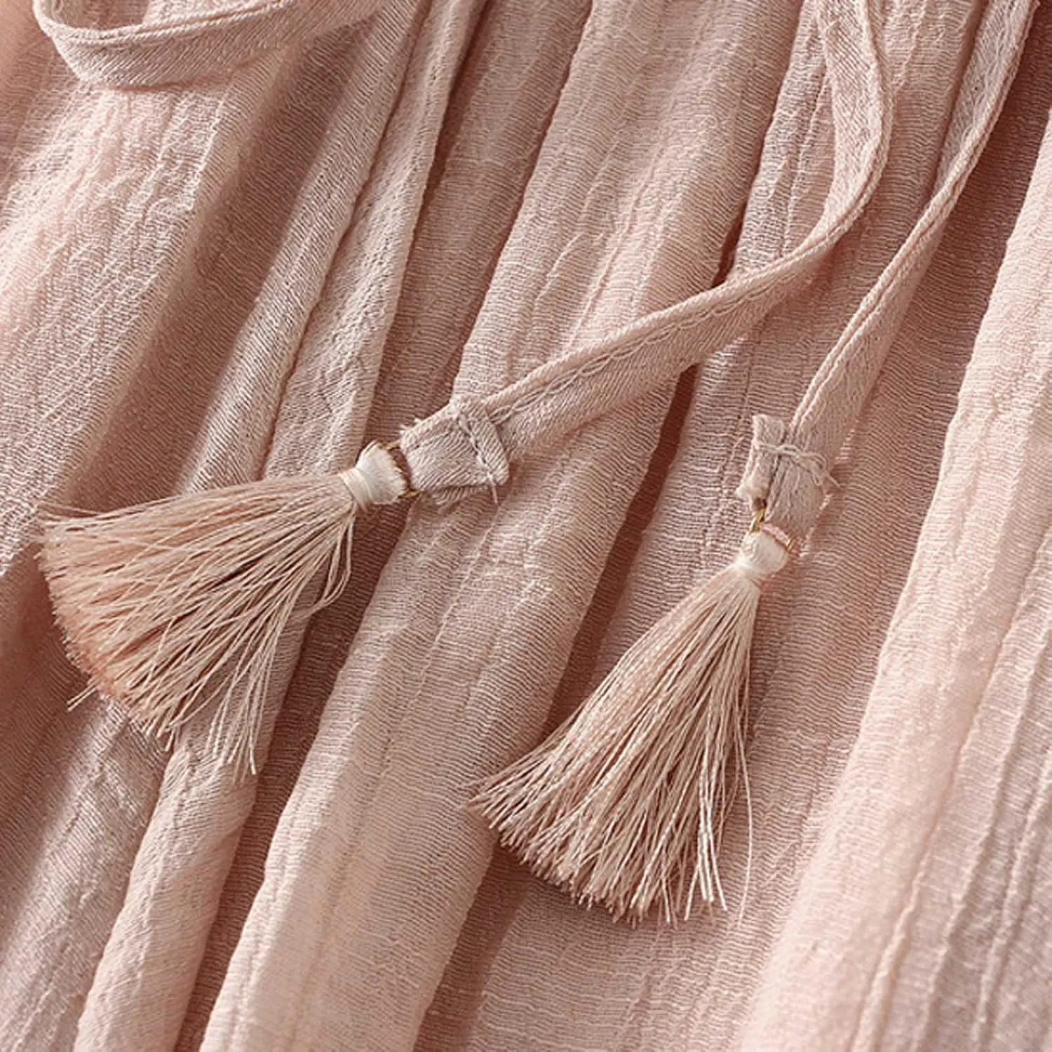 Womens Midi Tie Front Drawstring Skirt Solid Color Casual A-Line Skirts Loose Elastic Waist Pleated Fashion Skirt