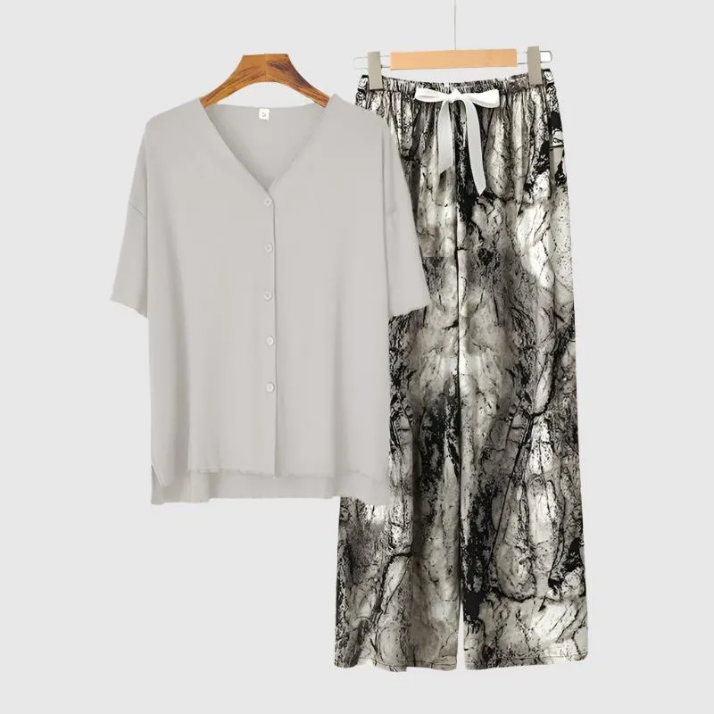 Women's Modal Thin Cotton Silk Pajamas, Loungewear Set